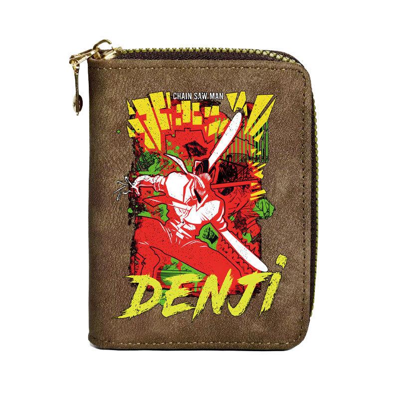 Chainsaw Man Zipper PU Wallet Short Multiple Card Slots Purse