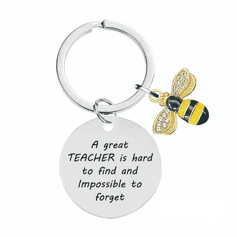 Youll Always Bee My Favorite Teacher Teachers Day Keychain Stainless Steel Stainless Steel Keychain for Backpack Bag Pendant