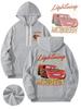 2025 Disney Car Lightning McQueen Hoodie - Men's Racing Graphics Pullover Sweatshirt Loose Edition Hooded Casual Clothing...