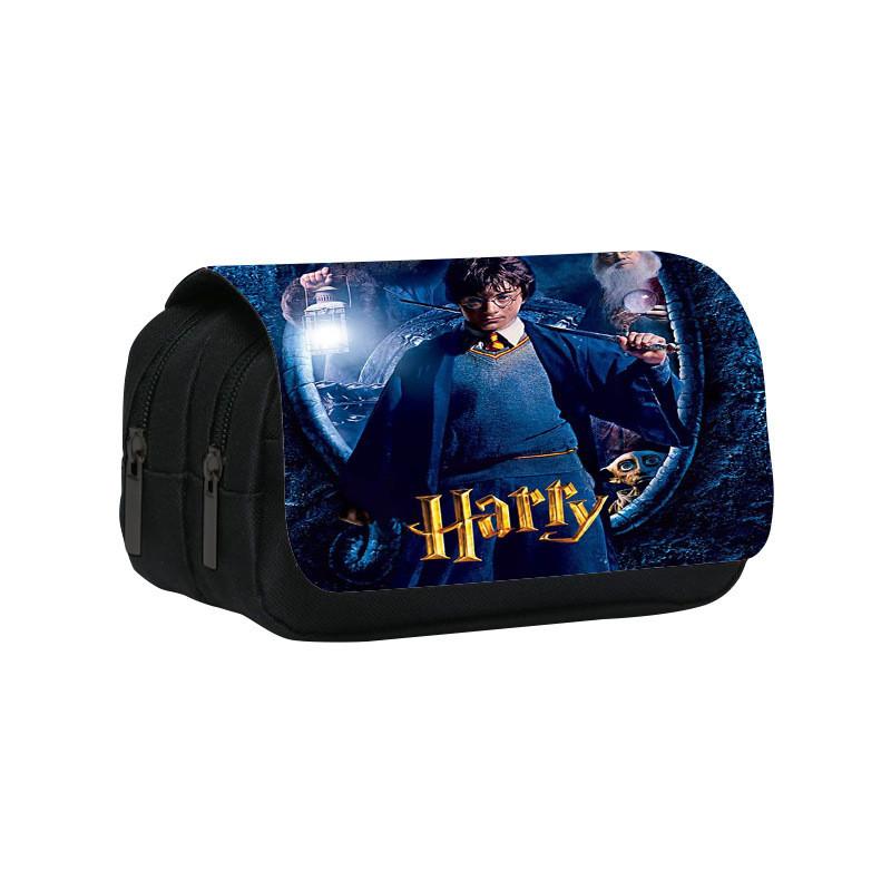 Harry Potter Pencil Case Cartoon Anime School Supplies Storage With Double Layer For Students