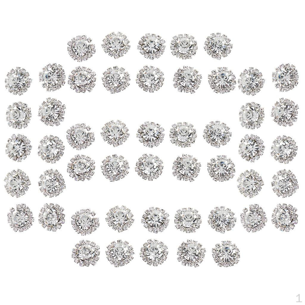 

Набор из 50 круглых хрустальных пуговиц с плоской задней стороной, украшение для свадьбы, DIY-декора, поделок