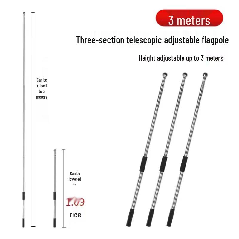 Sheng Kaixuan 3M Telescopic Stainless Steel Flagpole