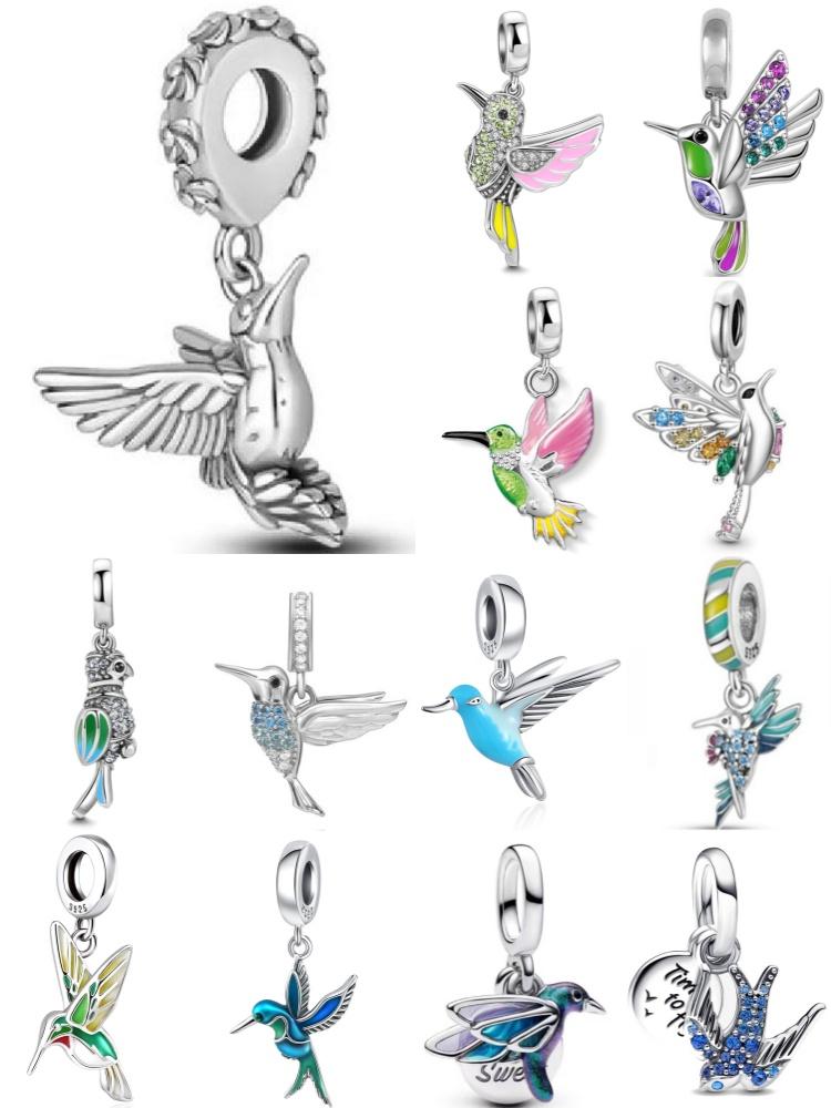 New Copper Hummingbird Swallow Pendant Bead Decoration Fit Original European Bracelet Diy Accessories Women Charm Jewelry