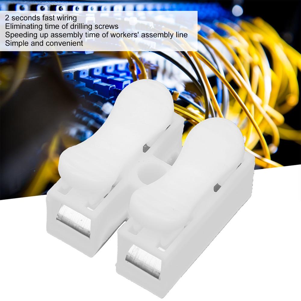 100Pcs CH-2/CH-3 Quick Connector Cable Clamp 0.5~2.5mm² 250V 10A Press Connector Press Spring Stainless Steel Press Terminal
