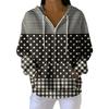 Women's Casual Fashion Long-Sleeved Zip-Up Christmas Print Knitted Hoodie