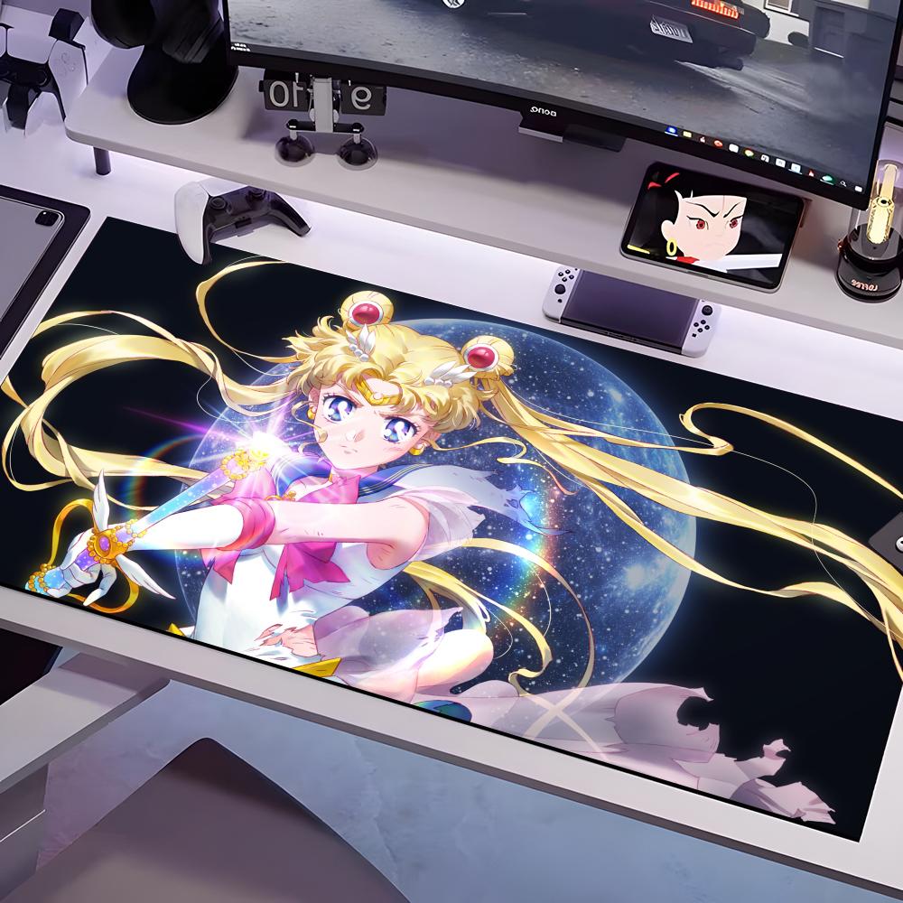 S-Sailor Anime M-MoonES Mauspads Mehrere Größen Großes Quadratisches Computer Büro Spiel Tischmatten Gummi Anti-Rutsch Mauspads