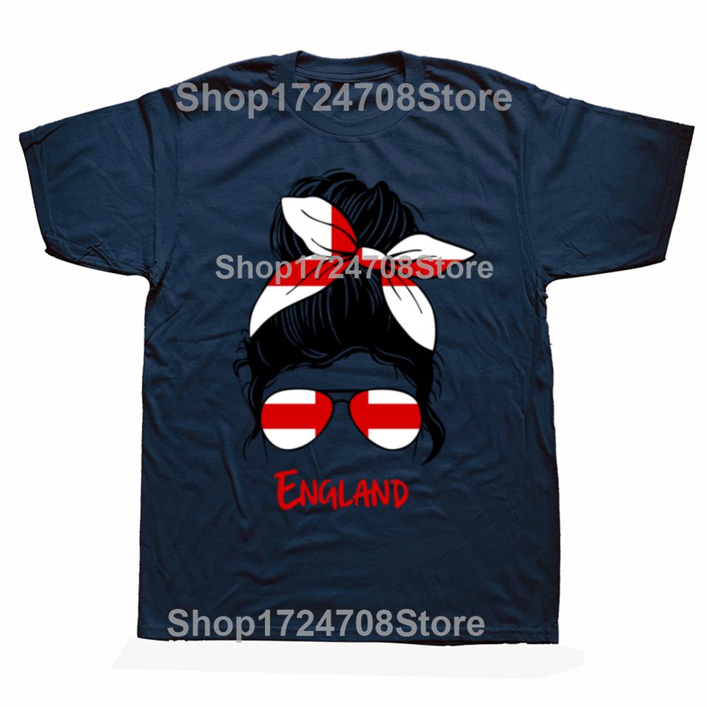 Lustiges England Englisches Mädchen Britische Frau Flagge T-Shirts Herren Damen Mode Lässiges T-Shirt 100% Baumwolle Locker Übergröße T-Shirt