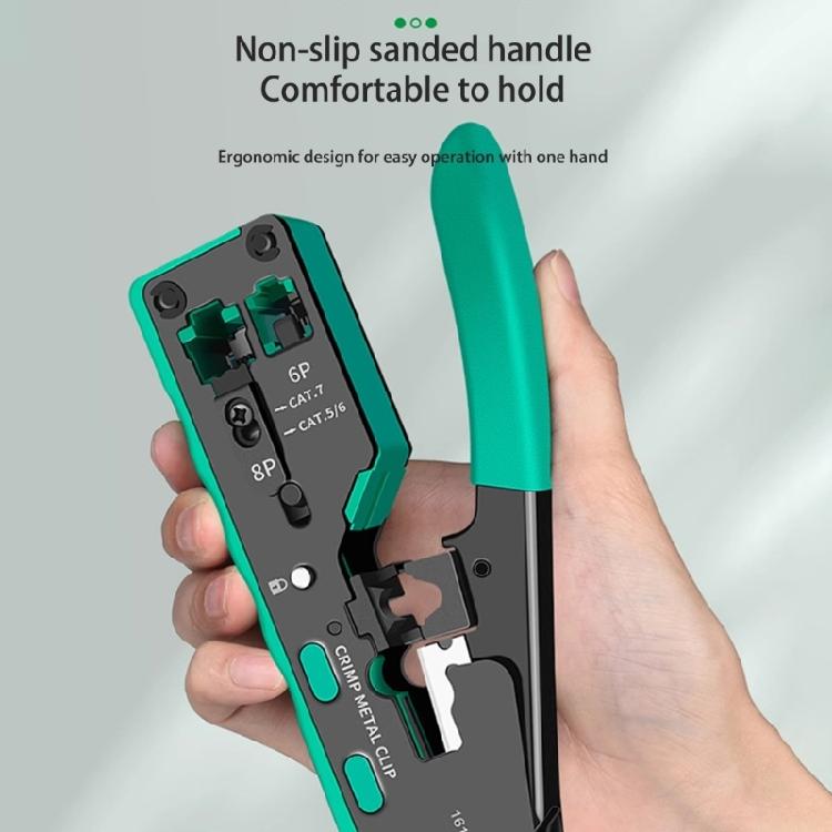 Heavy Duty Networking Cable Crimper Wire Crimping Tool Rj45 Rj11 Wire Stripper Comfortable Grip, Efficient Cutting