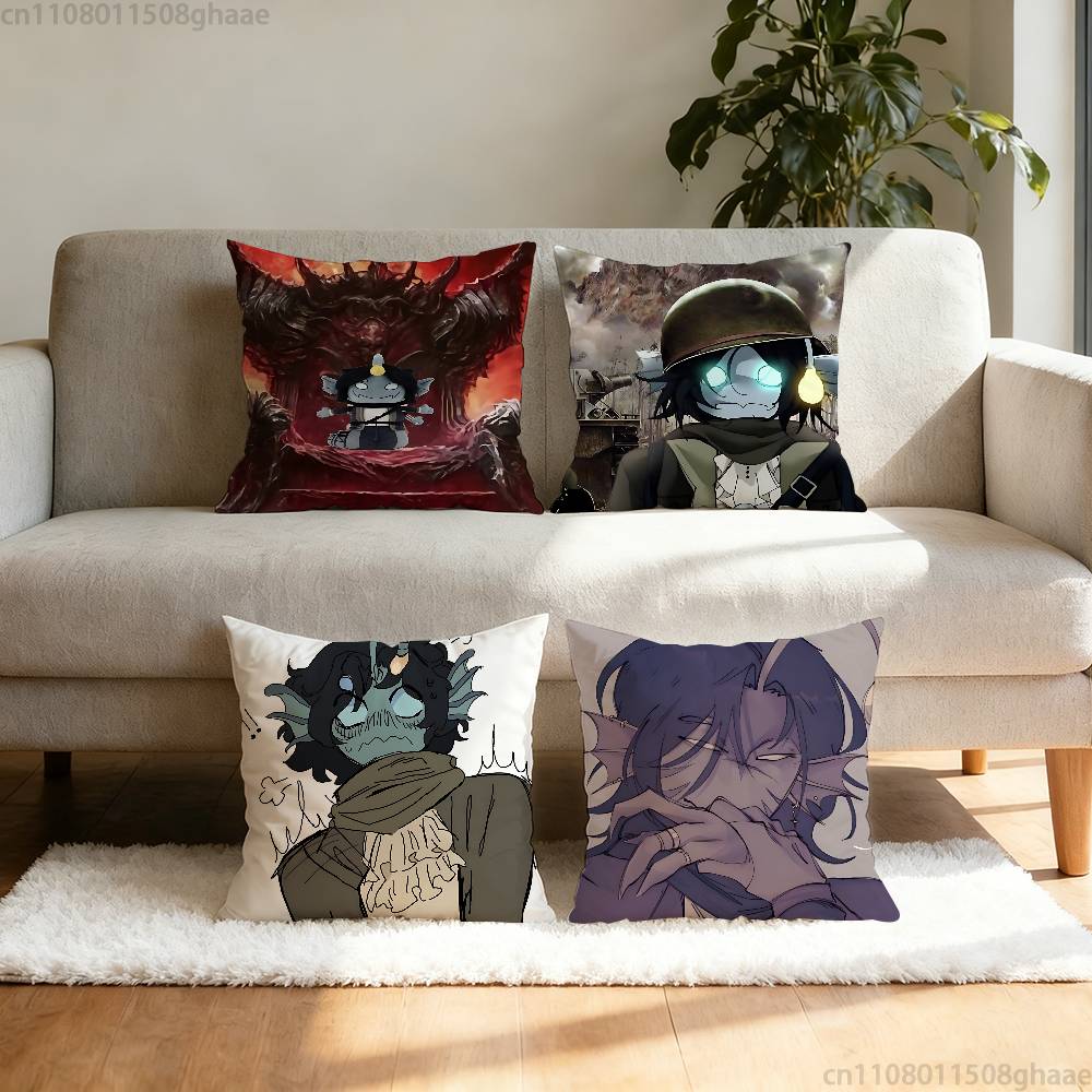 P-Pressure Sebastian Solace Pillow Case Square Double-Sided Printing Short Plush Sofa Cushion Cover Bedroom Bedside Pillow