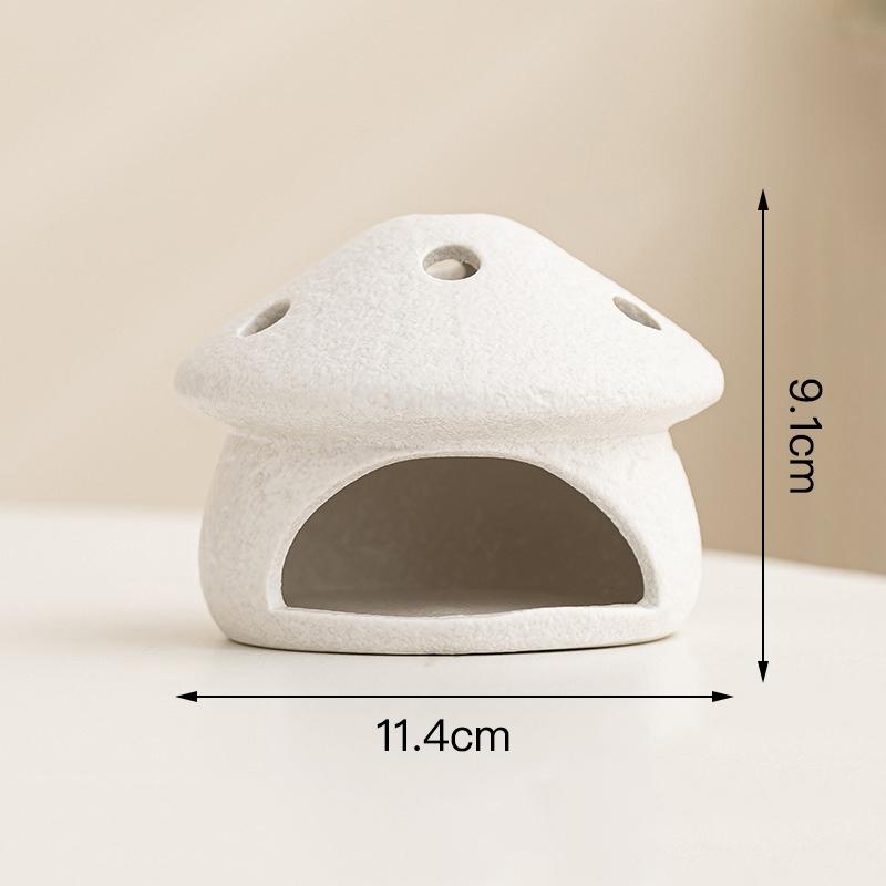 Mushroom Shaped Ceramic Incense Burner for Palo Santo, White Sage, Cone Incense, Home Decor Ornament