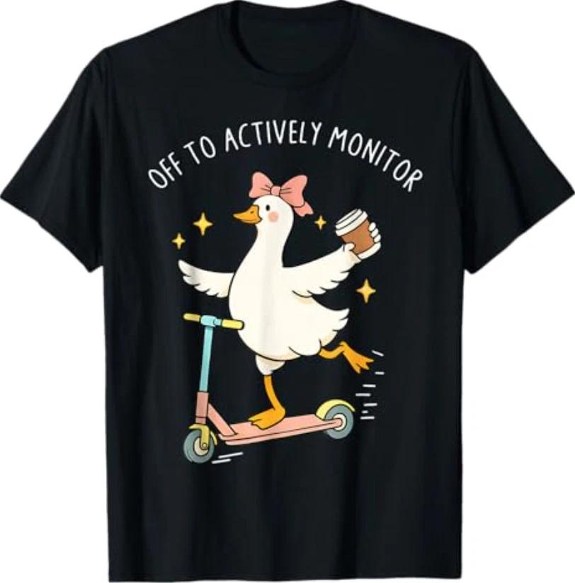Testing Test Day Off to Actively Monitor Funny Goose Teacher T-Shirt M