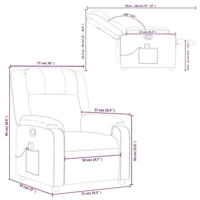 VidaXL Fauteuil de massage inclinable Gris clair Tissu 373548