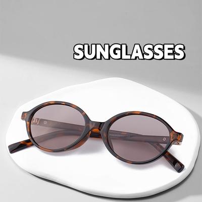 Elliptical Small Frame Retro Optical Glasses Ultra Light Driving Fishing Party Sunglasses Unisex Blue Light Blocking Eyewear
