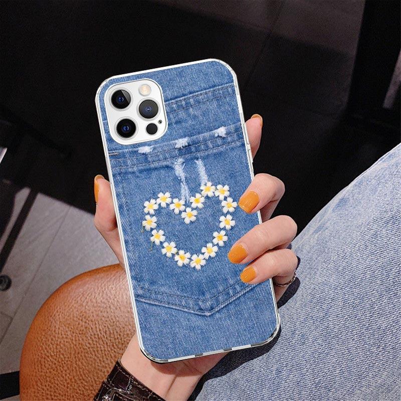 Jeans Cowboy Denim Printed Phone Case For iPhone 17 Air 16 Pro Max 16E 15 + 14 Plus 11 12 13 Mini 7 8 SE Gift Print Cover Fundas