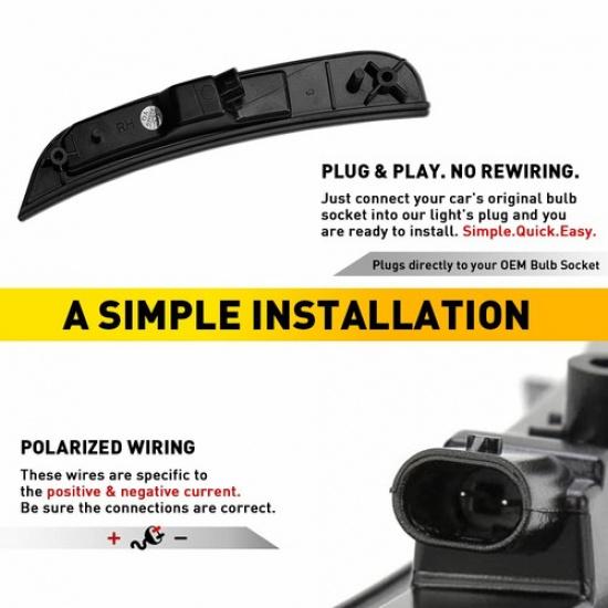 2/4X Side LED Light Marker Smoked Lens Front Rear FOR 2015- Chrysler 300