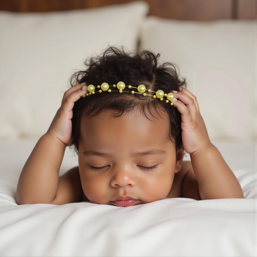 Baby Full Moon Photography Pearl Headband & Bead Props