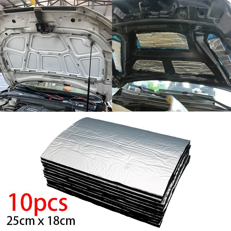 5mm 10 Sheets Sound Deadener Heat Insulation Mat Car Van Sound Proofing Deadening Insulation Car Hood Insulation Silent Heat Shields 2