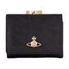 Saturn Logo Button Closure Compartment Wallet Women Wallet Black 5115002MWS000BBLACK