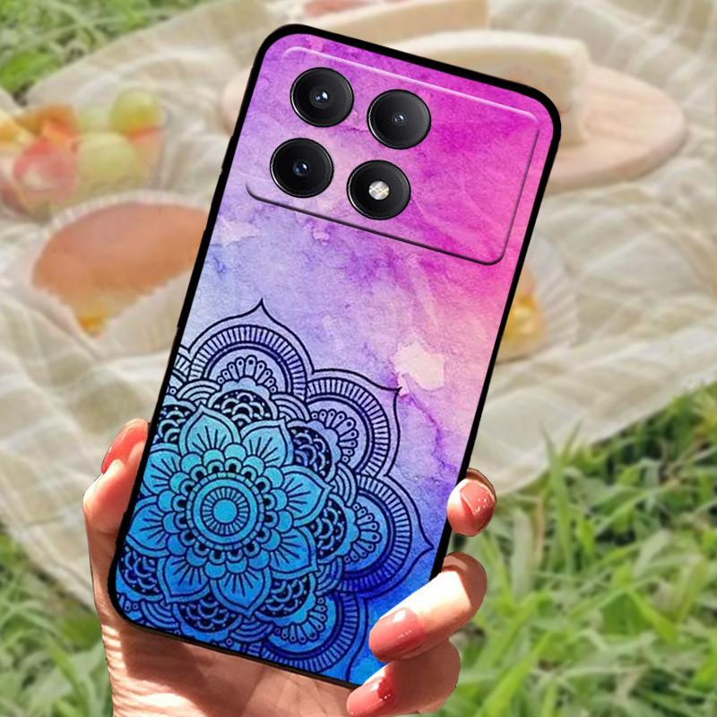 Pro Xiaomi Poco X6 Kryt Poco X 6 X6 Pro 5G Silikonový Měkký Mramorový Černý Nárazník Funda Coque pro Xiaomi Poco X6 Pro Ochranný