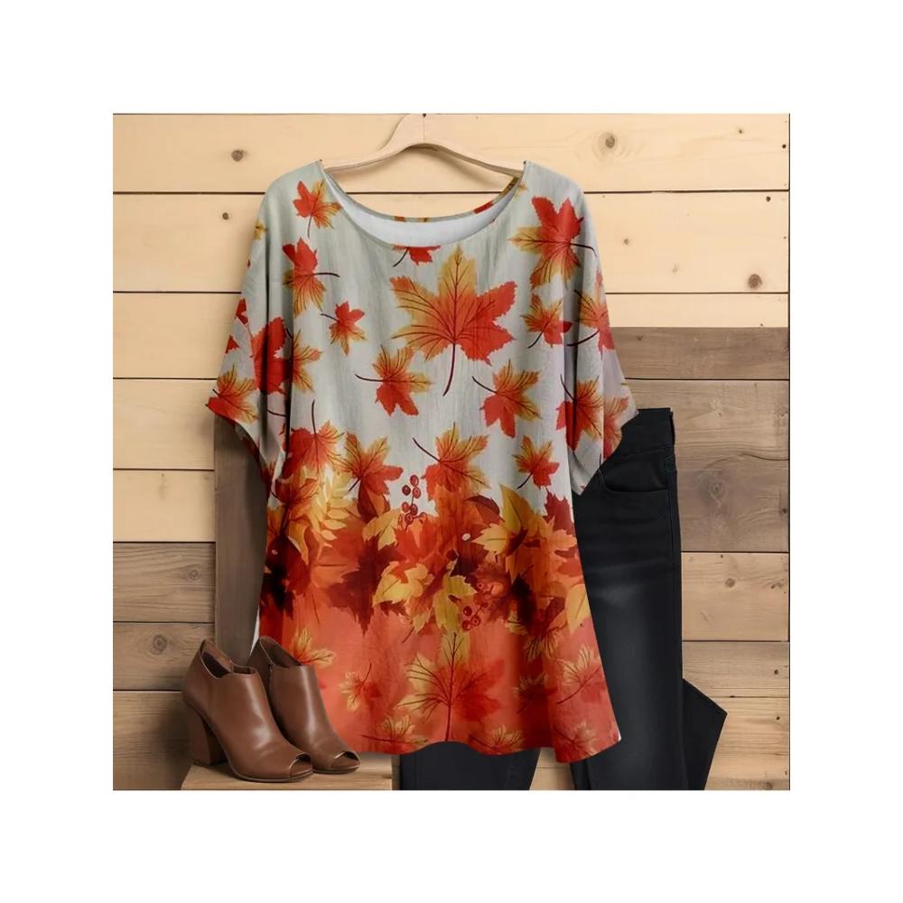 Women's Plus Size T-Shirt 1XL-8XL All Over Print T-Shirt Casual Crew Neck Short Sleeve T-Shirt Women Plus Size Clothing