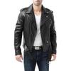 2025 European-American Men's PU Leather Motorcycle Jacket - Spring/Autumn