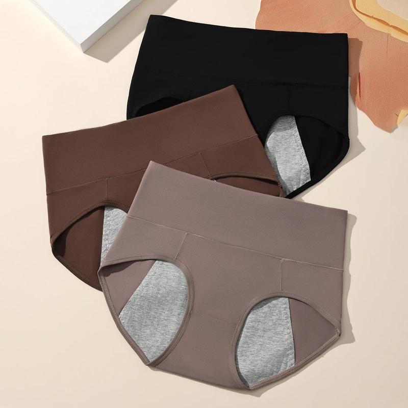 Baumwoll-Damenunterwäsche mit hohem Bund, auslaufsichere Menstruationshosen, breiter Perioden-Slip, physiologische Übergröße M-4XL, Damen-Slips