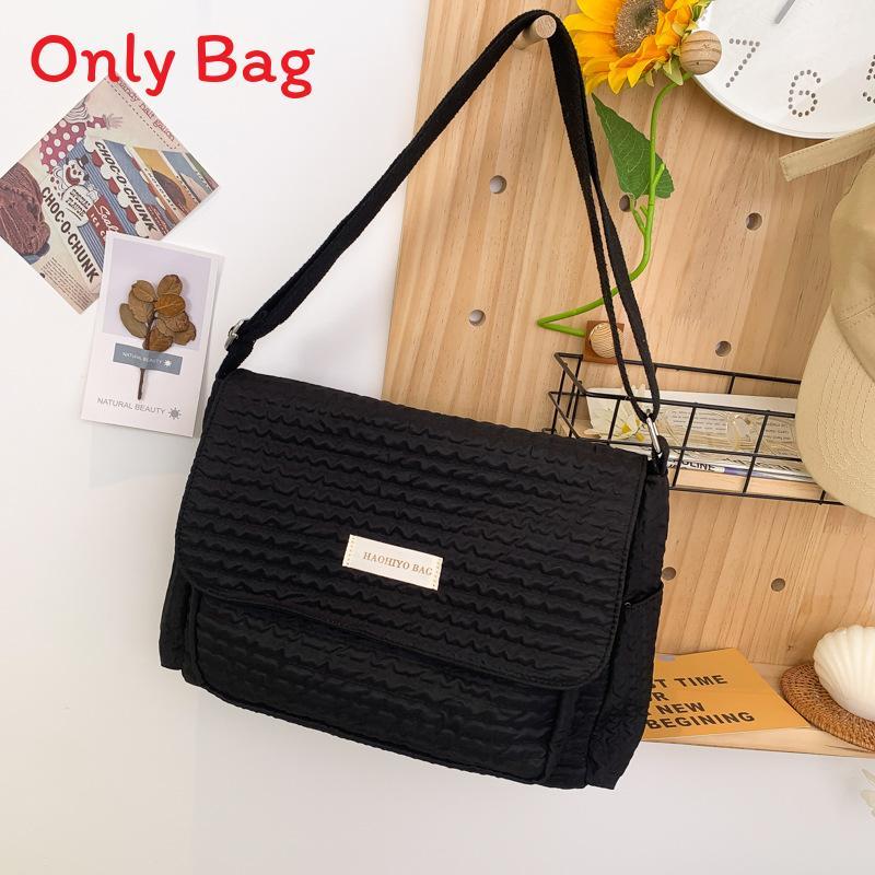 Nylon Cloud Bag For Women With Wrinkled Design And Zipper Closure Perfect For Casual Daily Use