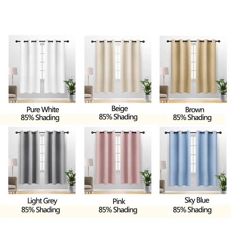 

Бежевые затемняющие шторы для гостиной, спальни, современные длинные шторы для зала, кухни, дешевые шторы для затемнения дверей, 85% затемнения W100xL130cm 1pc&Gommets Top(Rings)