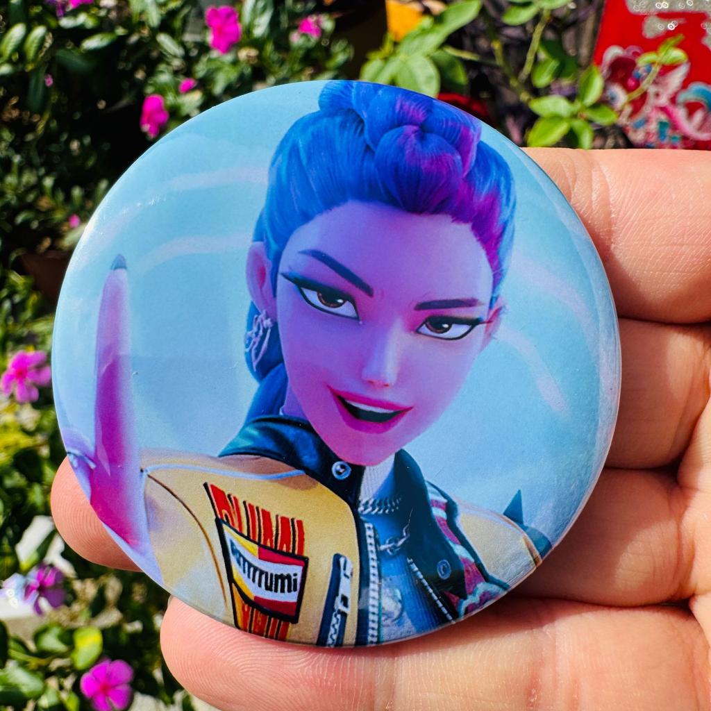 Kpop Demon Hunters Badges for Jewelry Accessories Bag Decor Huntrix Saja Boys Rumi Zoey Jinu Tinplate Button Brooch Pins Gifts