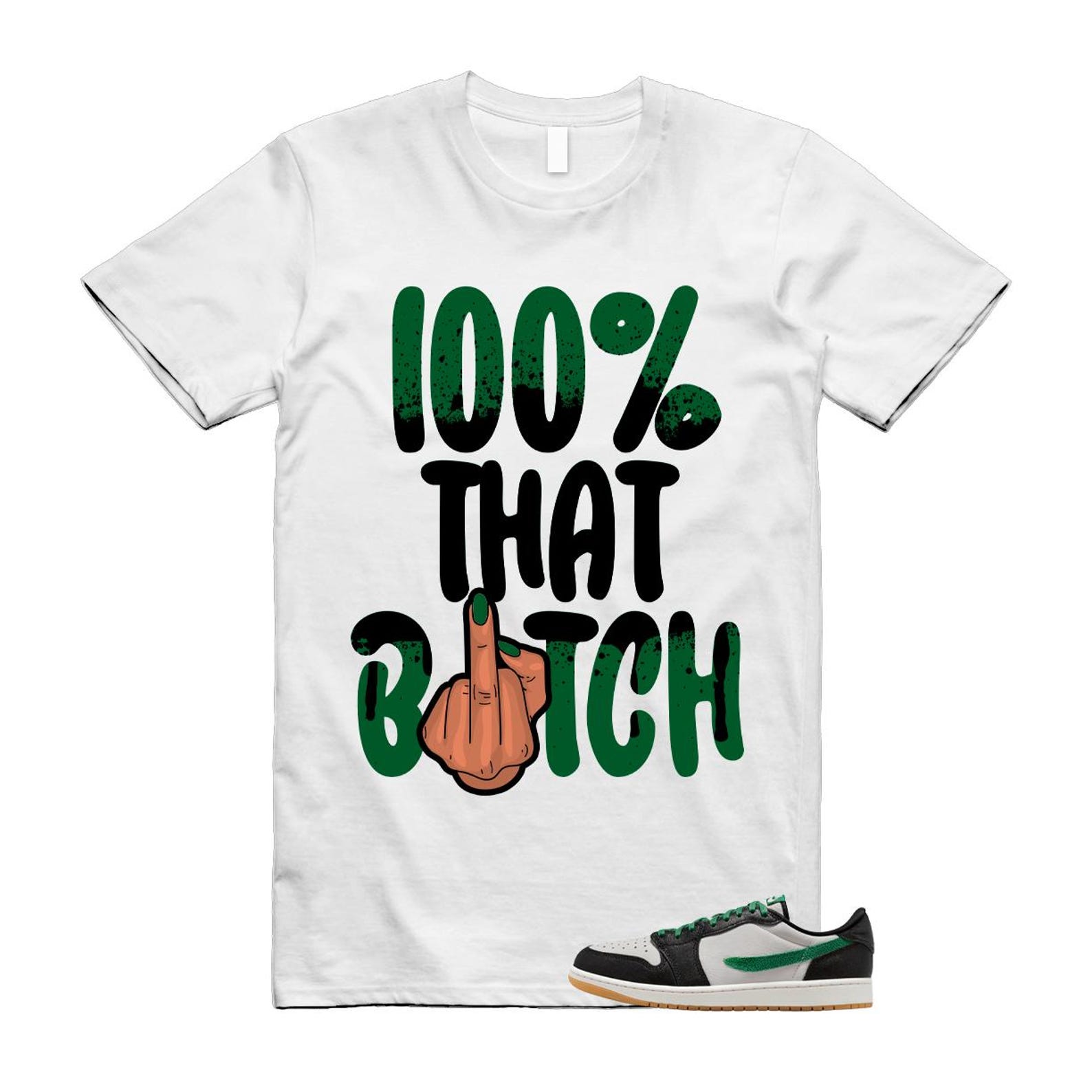 1 Phantom Pine Green White Black Low OG T Shirt Match 100 S