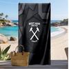 West Ham United Fußball-Print Strandtuch, Großes Weiches Schnelltrocknendes Handtuch für Strand Camping Schwimmen