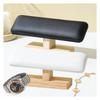 Stylish PU watch stand with natural wood accents for perfect for home retail display T-shaped stand/accessory 2-4 watches, (black)