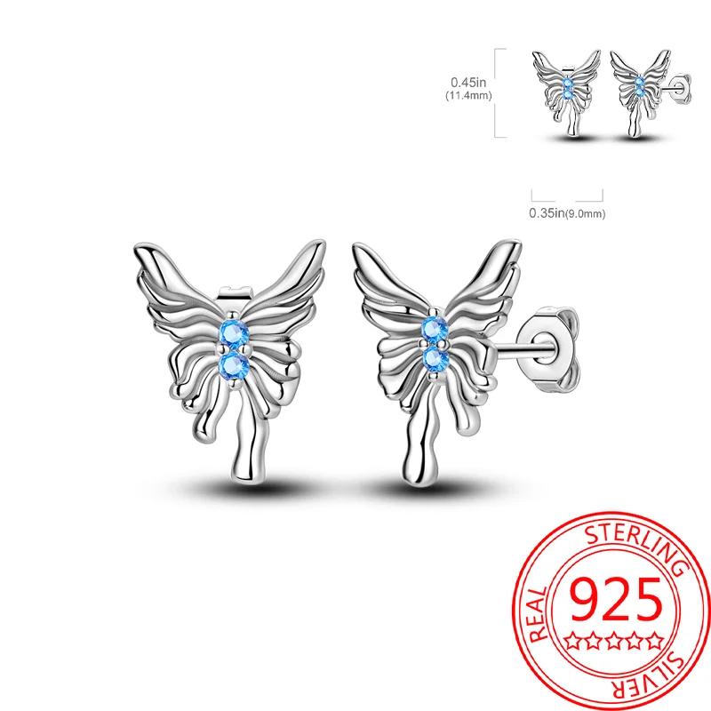 Pink Series Romantic Flower Butterfly Unicorn Tulip Geometry 925 Silver Earrings Boutique Fine Jewelry Gifts for Women