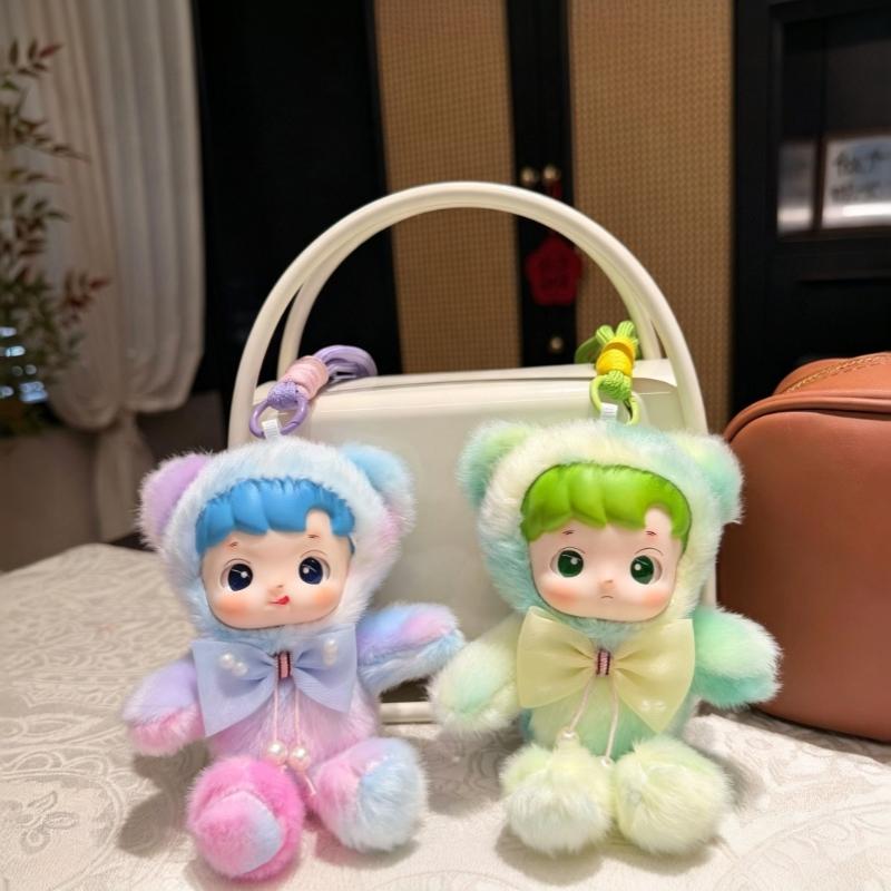 Cute Fluffy Plush Vinyl Doll Keychain Bag Pendant Birthday Gifts Cute Bag Charm Anime Figure Girls Gift