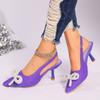 Fashion Women's Shoes 2024 Brand Slingbacks Women's High Heels Fashion Butterfly-knot Office and Career Sexy Pointed Toe Toe Cap Sandals