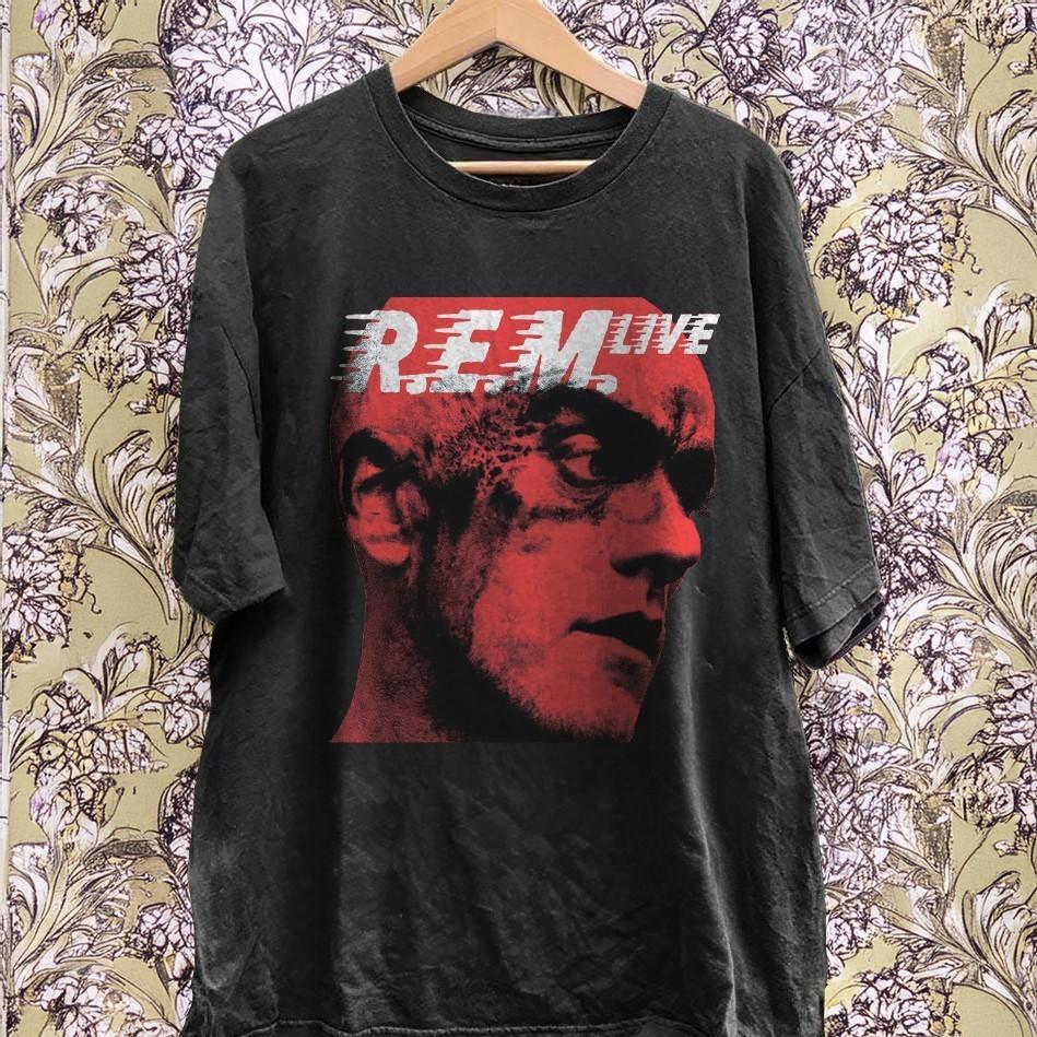 REM R.E.M Live Album Cover Black Retro Unisex T-Shirt Size S-5XL M