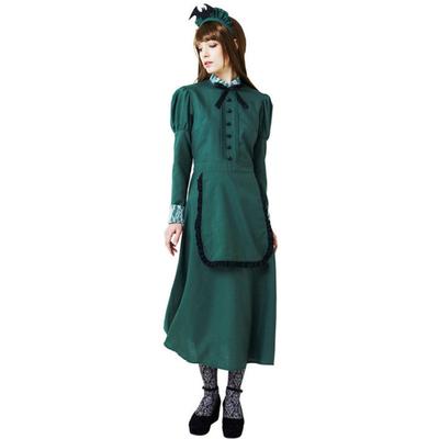 Chic Soft Role Play Maidservant Victorian Western Cosplay Dress For Halloween Party Costume