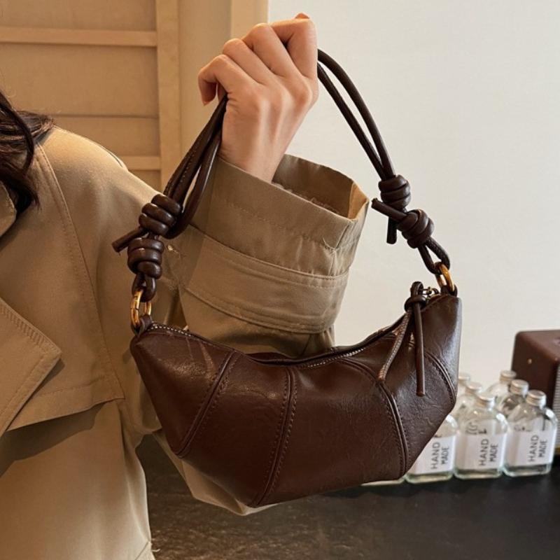 Personalized Croissant Shoulder Bag Vintage PU Leather Dumpling Crossbody Bag Designer Texture Versatile Lady Handbags And Purse