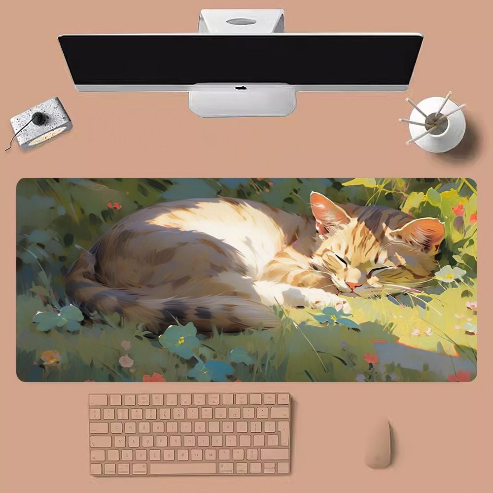 Cute Cat Mousepad Large Gaming Compute Gamer PC Keyboard Mouse Mat