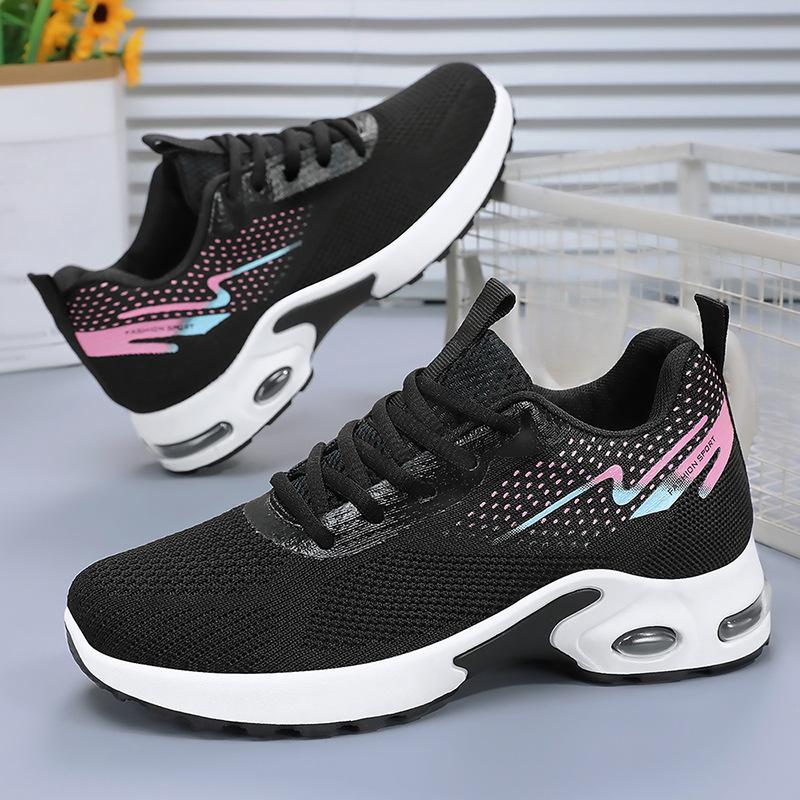 Women's Breathable Sports Shoes Plus-size Casual Shoes Lace-up Air-cushioned Running Shoes