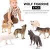 Wolf Figurines Set Realistic Wolf Family Figures Educational Toys Cake Toppers for Kids Aged 3 Years Old and U