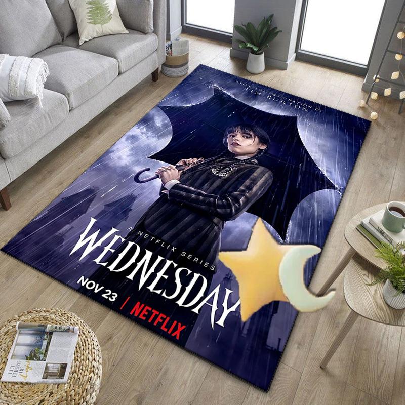 Wednes-day Gothic Family Reunion Office Rug Chair Mat, Game Carpet, Suitable for Front Door, Bedroom, Living Room, Desk, Holiday Gift