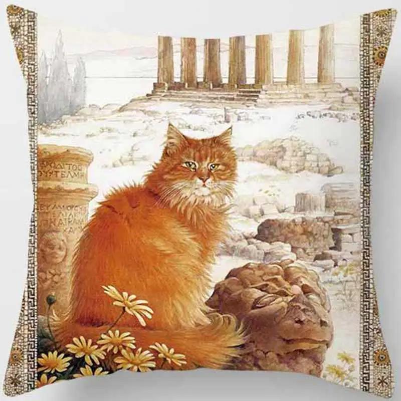 Unique Cat Pattern Pillowcase Sofa Home Decoration Car Office Supplies Outdoor  Cushion