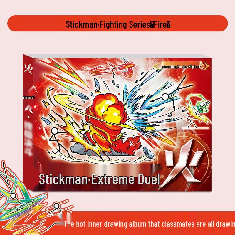 Stickman Tracing & Fighting Flipbook: Children's Comic & Coloring Tutorial