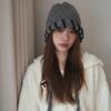 Hand Stitched Edge  Locked Woolen Hat for Women with Small Face  Winter Warm and Ear Protecting Knitted Lei Feng Hat