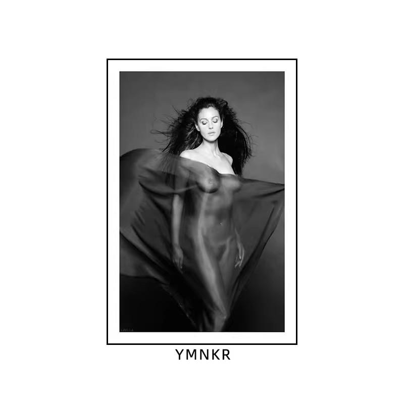 

Черно-белые винтажные плакаты на скандинавскую тему и принты, старые HD-фотографии сексуальной женщины, настенная живопись на холсте, декоративная картина для гостиной 40x50cm No Framed