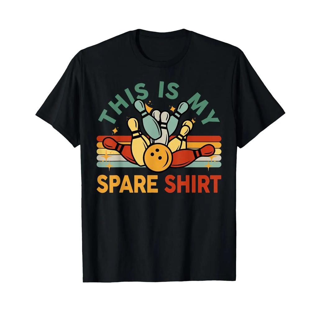Bowling T Shirt Funny This Is My Spare Vintage Homme Stylish Slightly Graphic Fashion Unisex Top For Everyday Wear