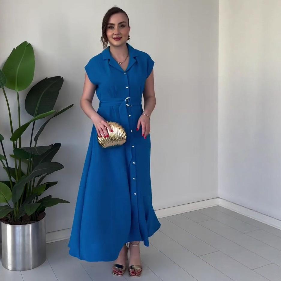 2025 Summer Sleeveless Casual Tie-Waist Slimming Long Dress
