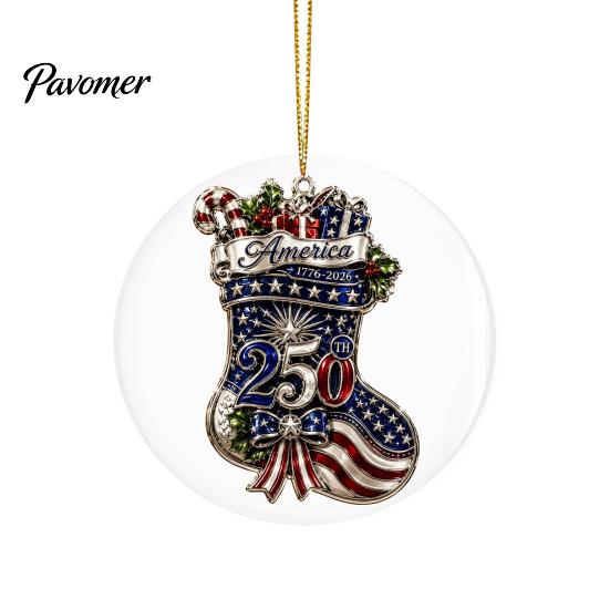 Restaurant Hotel Christmas Decorations 250th Anniversary Acrylic Hanging Ornament, Double Side Printed Festive Holiday Decor Thoughtful Gift for Loved