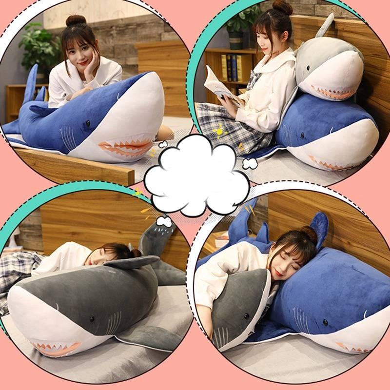 Megalodon Cartoon Shark Plush Toy Cute Home Decoration Children Cushion Gift